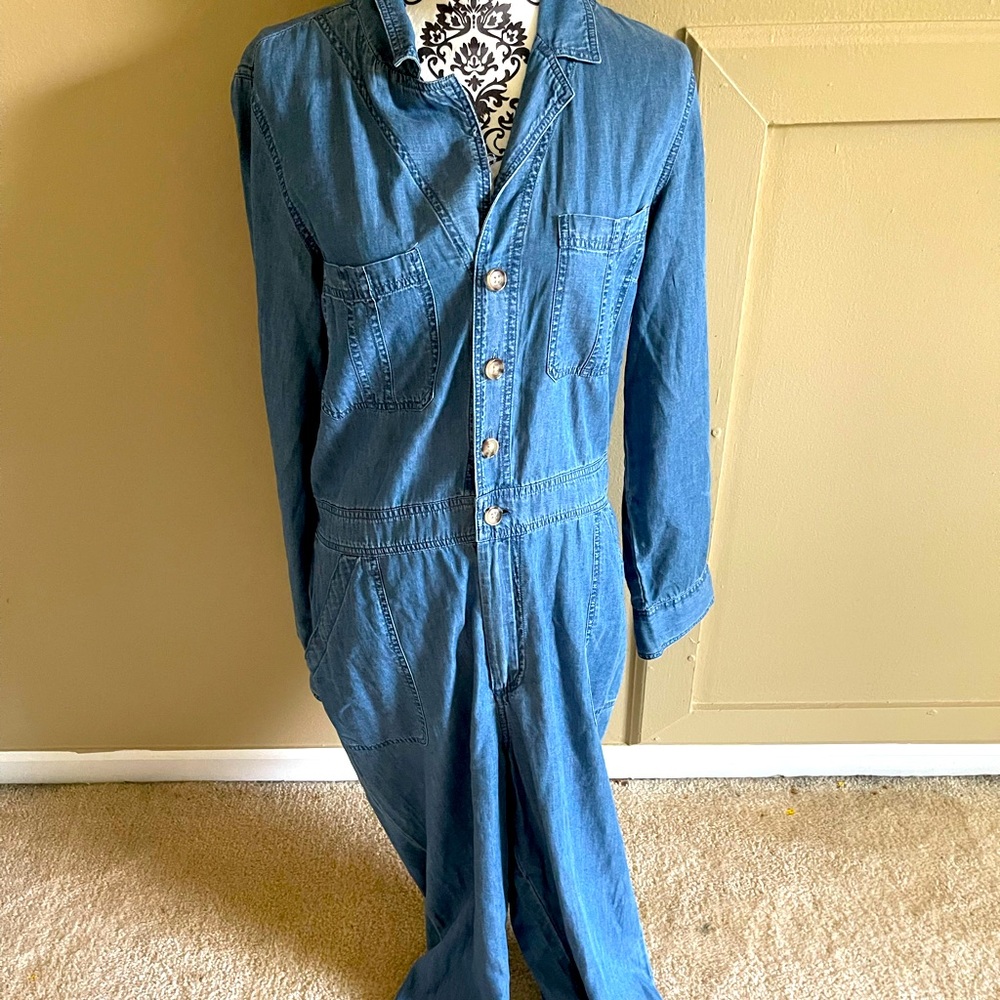 Long Jean one piece jumpsuit